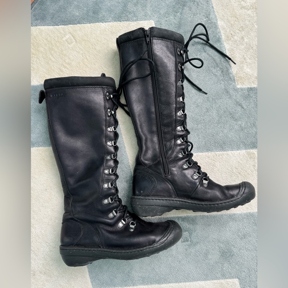 KEEN Leather Tall Boots with Zipper Size 8 Black